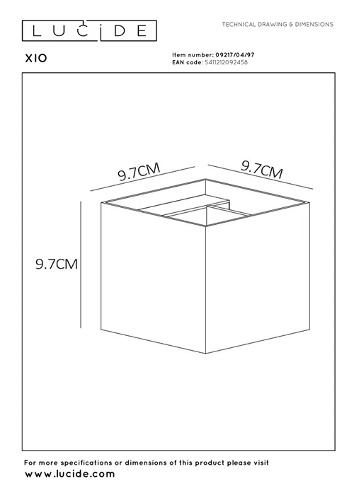 Lucide XIO - Wall light - LED Dim. - G9 - 1x4W 2700K - Adjustable beam angle - Rust Brown - technical